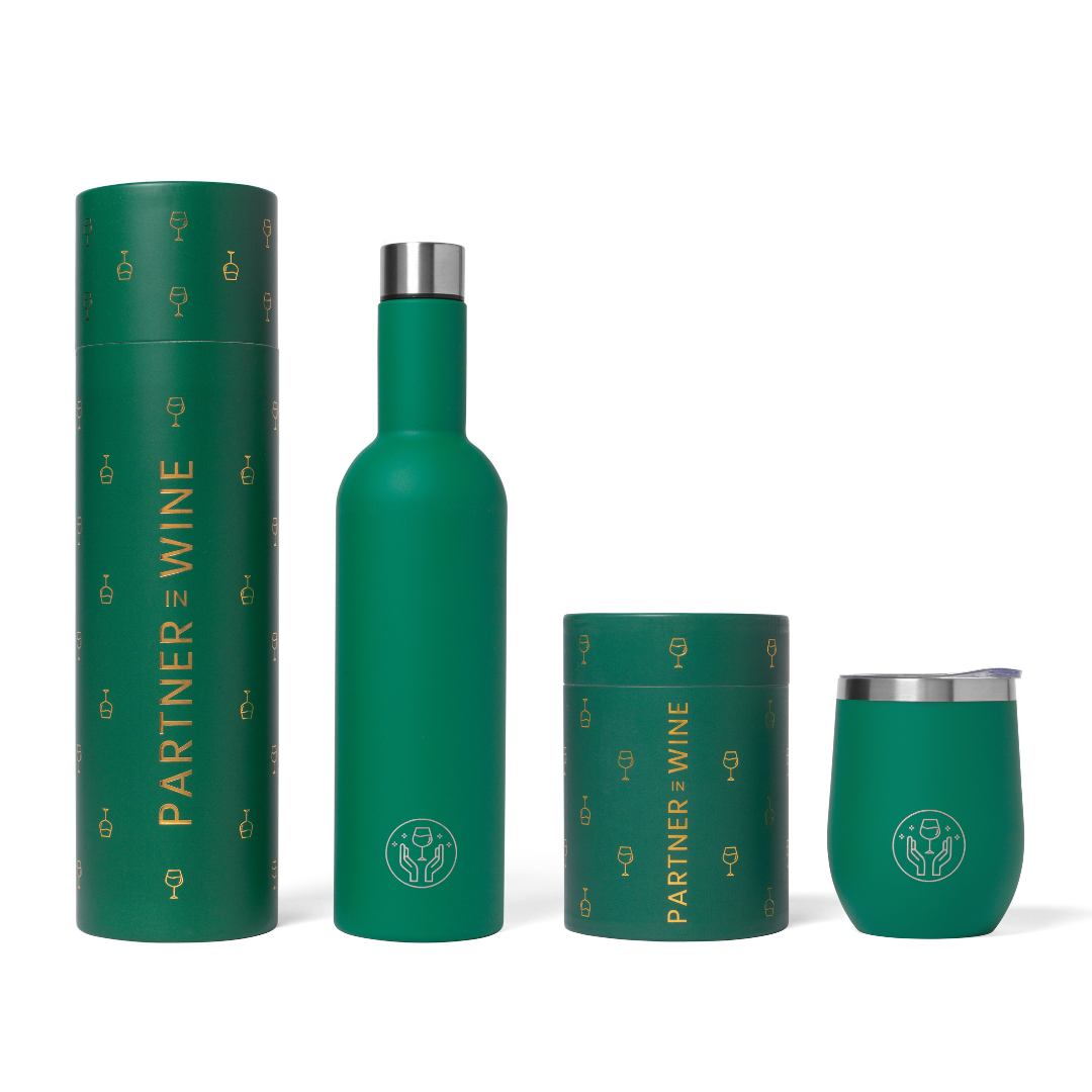 LIMITED EDITION The Partner in Wine Bottle - Soft Touch Forest Green